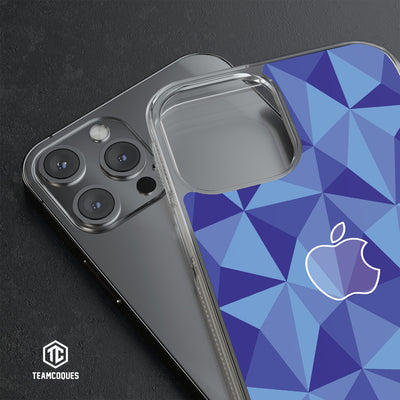 Coque design FACETTES APPLE POMME BLEU - TEAMCOQUES