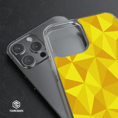 Coque design FACETTES JAUNE - TEAMCOQUES