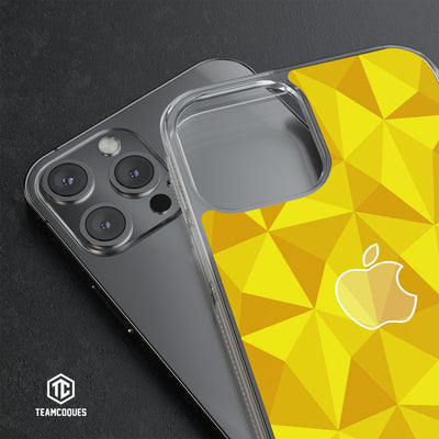 Coque design FACETTES APPLE POMME JAUNE - TEAMCOQUES