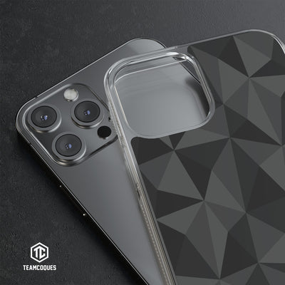 Coque design FACETTES NOIR - TEAMCOQUES