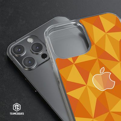 Coque design FACETTES APPLE POMME ORANGE - TEAMCOQUES