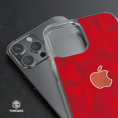 Coque design FACETTES APPLE POMME ROUGE - TEAMCOQUES