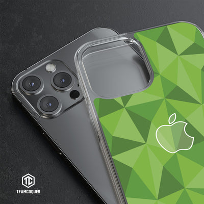 Coque design FACETTES APPLE POMME VERT - TEAMCOQUES
