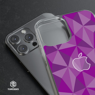 Coque design FACETTES APPLE POMME VIOLET - TEAMCOQUES