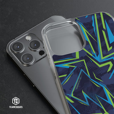 Coque design GRAPHIQUE 02 BLEU VERT - TEAMCOQUES