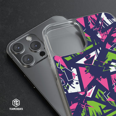 Coque design GRAPHIQUE 03 VIOLET VERT - TEAMCOQUES