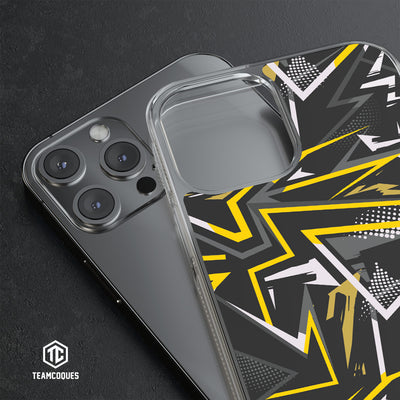 Coque design GRAPHIQUE 07 NOIR JAUNE - TEAMCOQUES