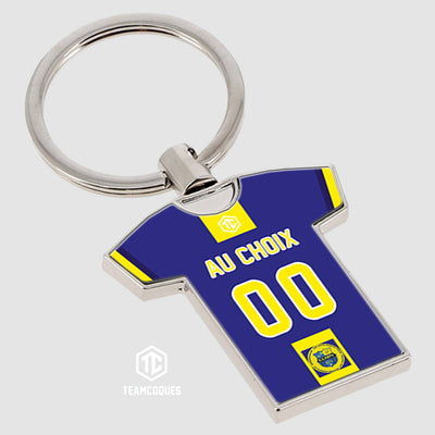 Porte-clés métal maillot foot amateur ES ABPV ANGERVILLE PUSSAY personnalisable - TEAMCOQUES