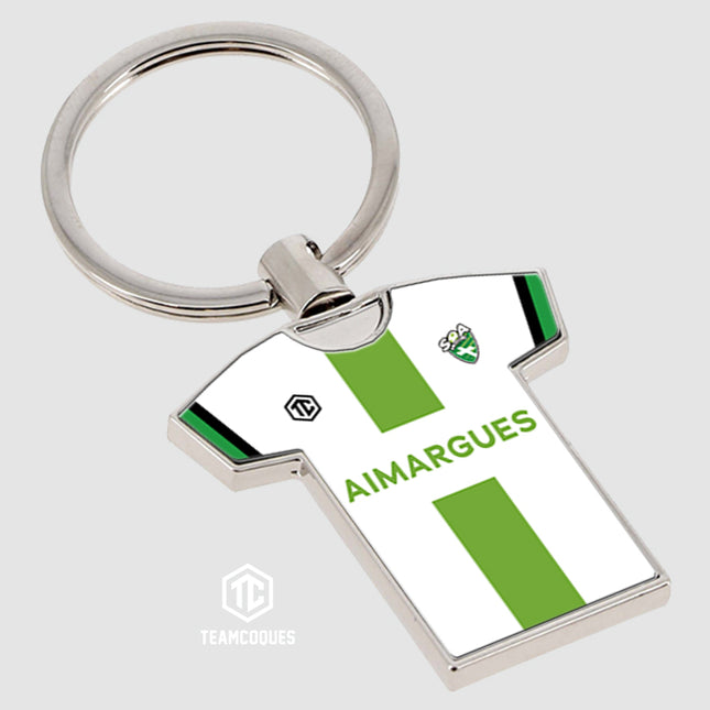 Porte-clés métal maillot foot amateur AIMARGUES personnalisable - TEAMCOQUES