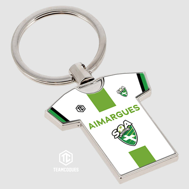 Porte-clés métal maillot foot amateur AIMARGUES personnalisable - TEAMCOQUES