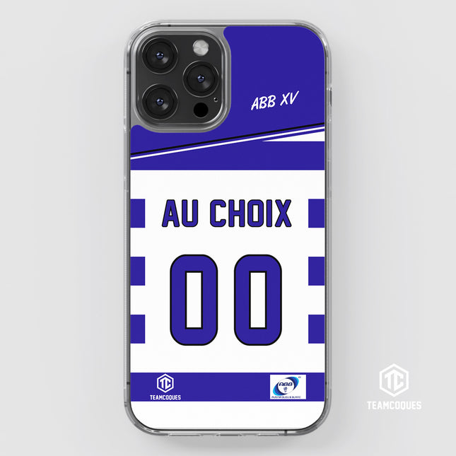 Coque amateur rugby ABB AVENIR BLEU & BLANC personnalisable - TEAMCOQUES