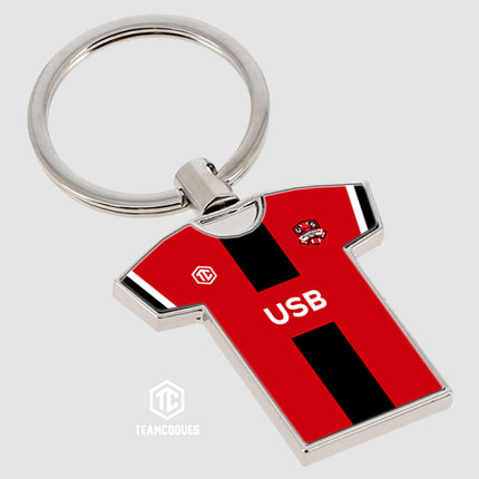 Porte-clés métal maillot rugby amateur US BEAUREPAIRE personnalisable - TEAMCOQUES