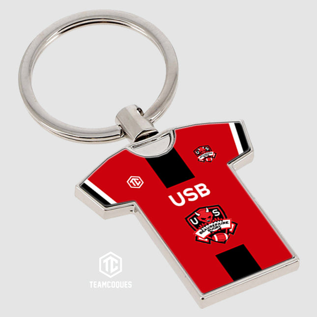 Porte-clés métal maillot rugby amateur US BEAUREPAIRE personnalisable - TEAMCOQUES
