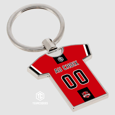 Porte-clés métal maillot rugby amateur US BEAUREPAIRE personnalisable - TEAMCOQUES