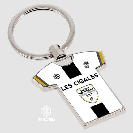 Porte-clés métal maillot rugby amateur ENTENTE PROVENÇALE LES CIGALES personnalisable - TEAMCOQUES