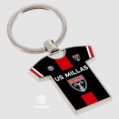 Porte-clés métal maillot rugby amateur US MILLAS personnalisable - TEAMCOQUES