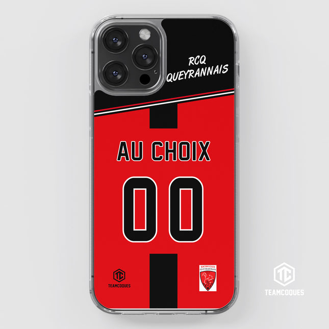 Coque amateur rugby RC QUEYRANNAIS personnalisable - TEAMCOQUES