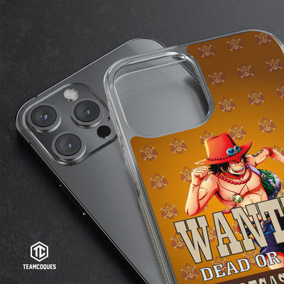 Coque design ONE PIECE - ACE AUX POINGS ARDENTS PORTGAS - TEAMCOQUES