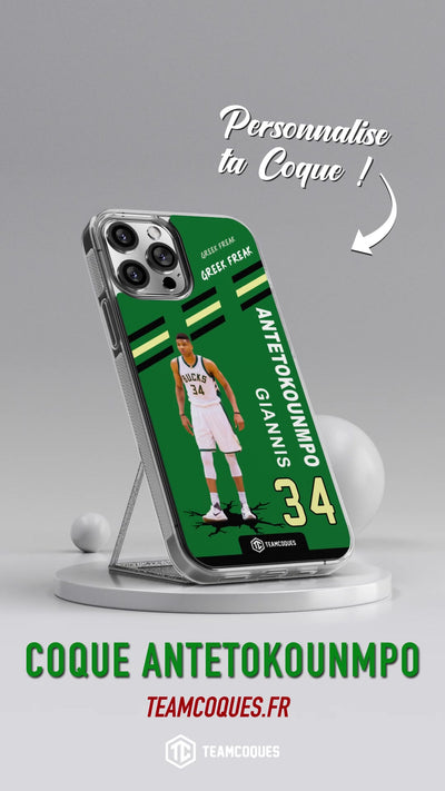 Vidéo Coque joueur GIANNIS ANTETOKOUNMPO BUCKS MILWAUKEE NBA - TEAMCOQUES