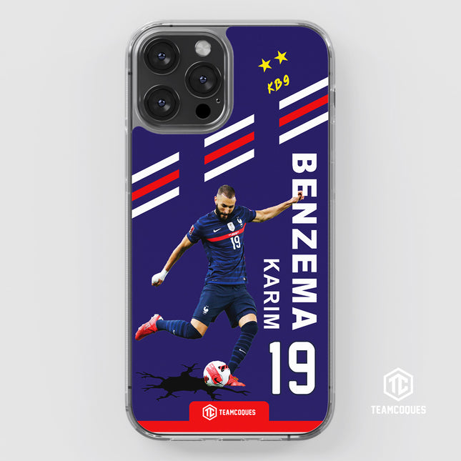 Coque joueur KARIM BENZEMA EQUIPE DE FRANCE EDF 2022 - TEAMCOQUES