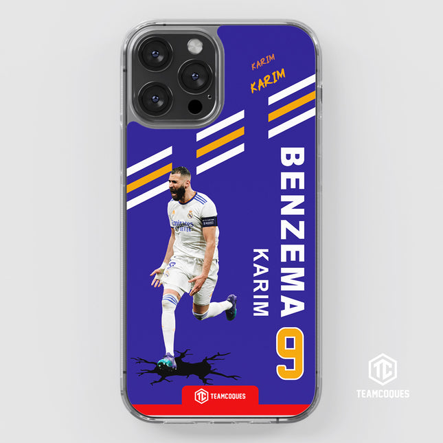 Coque joueur KARIM BENZEMA REAL MADRID 2022 Célébration Joie But - TEAMCOQUES