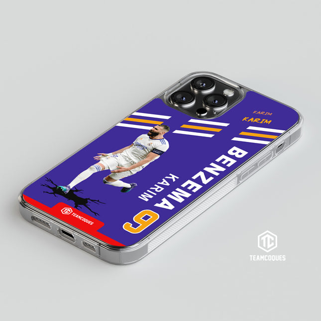 Coque joueur KARIM BENZEMA REAL MADRID 2022 Célébration Joie But - TEAMCOQUES