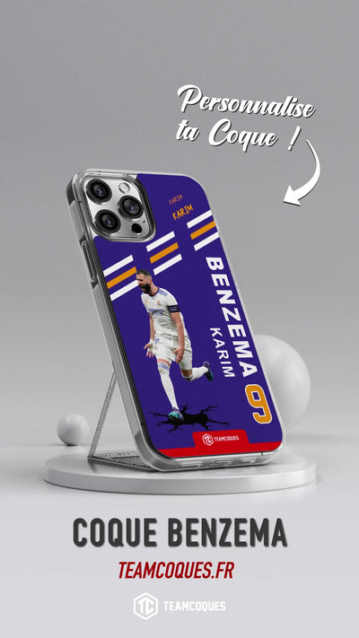 Vidéo Coque joueur KARIM BENZEMA REAL MADRID 2022 Célébration Joie But - TEAMCOQUES