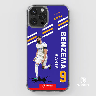 Coque joueur KARIM BENZEMA REAL MADRID 2022 Célébration Joie But - TEAMCOQUES