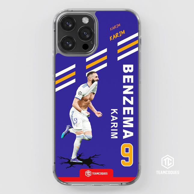 Coque joueur KARIM BENZEMA REAL MADRID 2022 Célébration Joie Maillot - TEAMCOQUES