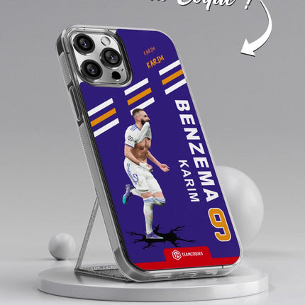 Vidéo Coque joueur KARIM BENZEMA REAL MADRID 2022 Célébration Joie Maillot - TEAMCOQUES
