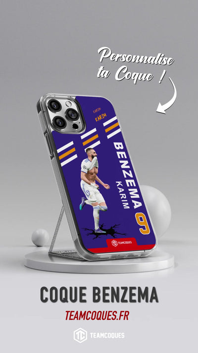 Vidéo Coque joueur KARIM BENZEMA REAL MADRID 2022 Célébration Joie Maillot - TEAMCOQUES