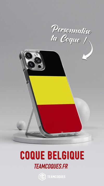 Vidéo Coque drapeau BELGIQUE 2 personnalisable - TEAMCOQUES