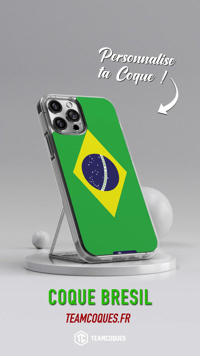 Vidéo Coque drapeau BRÉSIL personnalisable - TEAMCOQUES