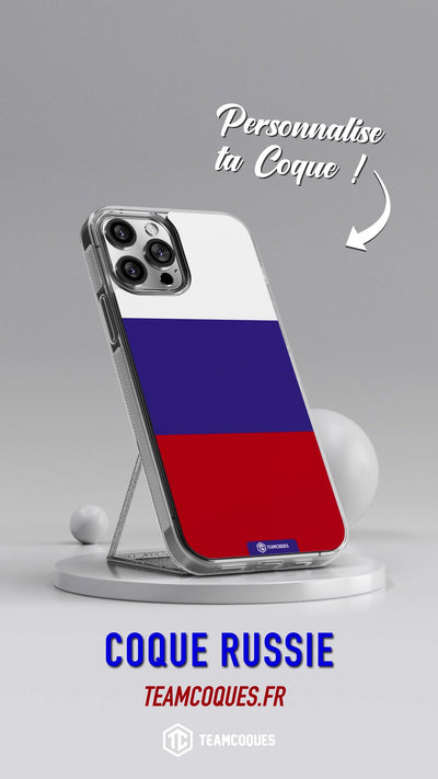 Vidéo Coque drapeau RUSSIE 2 personnalisable - TEAMCOQUES