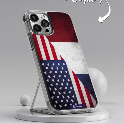 Vidéo Coque drapeau USA ETATS-UNIS - FRANCE personnalisable - TEAMCOQUES
