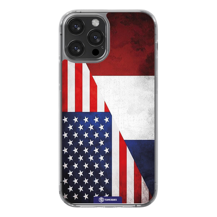 Coque drapeau USA ETATS-UNIS - FRANCE personnalisable - TEAMCOQUES