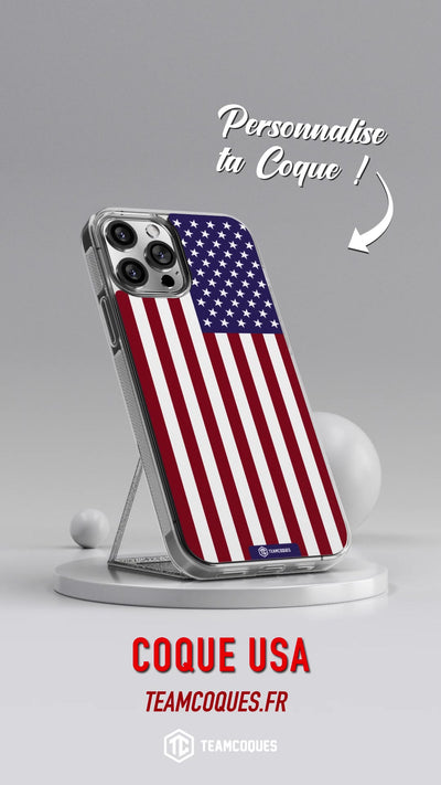 Vidéo Coque drapeau USA ETATS-UNIS personnalisable - TEAMCOQUES