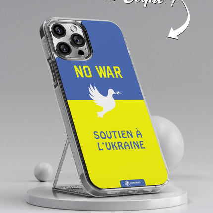 Vidéo Coque drapeau UKRAINE SOUTIEN - NO WAR personnalisable - TEAMCOQUES