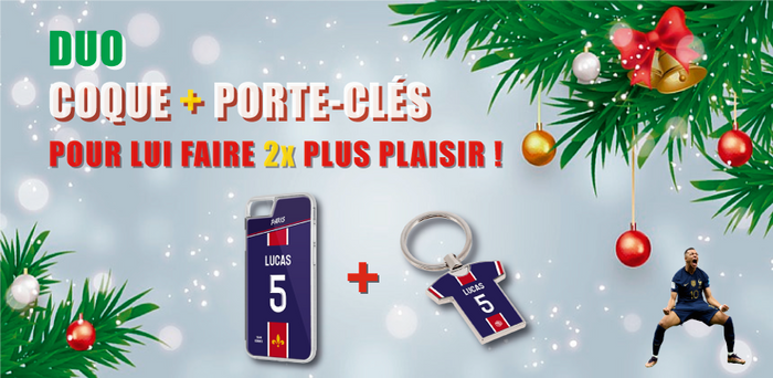 TEAMCOQUES - Duo Coques de smartphones et Porte-clés pour lui faire 2x plus plaisir pour Noël