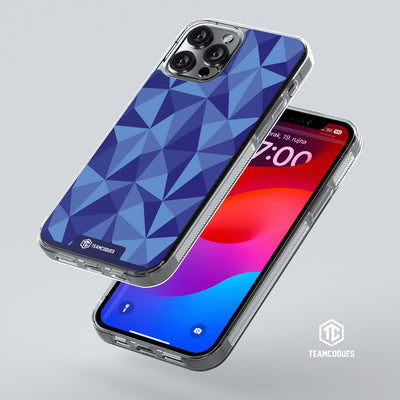 Coque design FACETTES BLEU - TEAMCOQUES