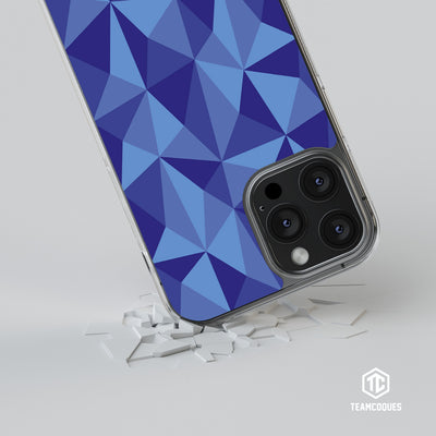 Coque design FACETTES BLEU - TEAMCOQUES