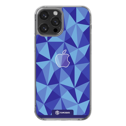Coque design FACETTES APPLE POMME BLEU - TEAMCOQUES