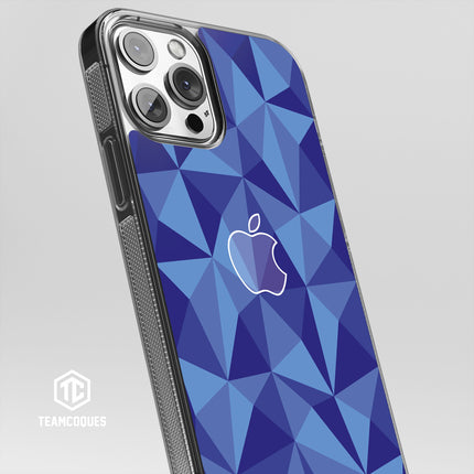 Coque design FACETTES APPLE POMME BLEU - TEAMCOQUES