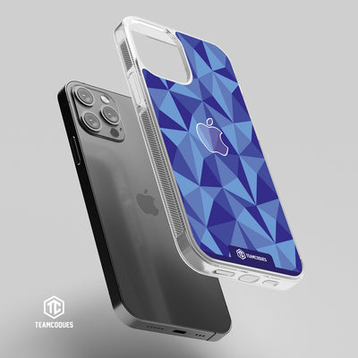 Coque design FACETTES APPLE POMME BLEU - TEAMCOQUES
