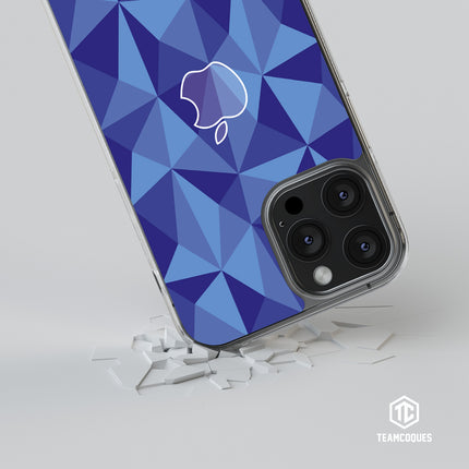 Coque design FACETTES APPLE POMME BLEU - TEAMCOQUES
