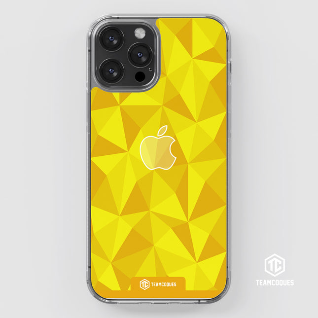 Coque design FACETTES APPLE POMME JAUNE - TEAMCOQUES