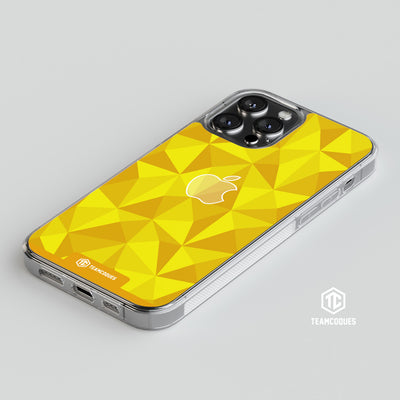 Coque design FACETTES APPLE POMME JAUNE - TEAMCOQUES