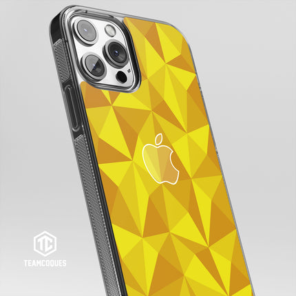 Coque design FACETTES APPLE POMME JAUNE - TEAMCOQUES