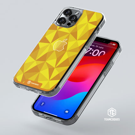 Coque design FACETTES APPLE POMME JAUNE - TEAMCOQUES