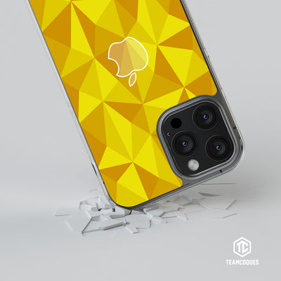 Coque design FACETTES APPLE POMME JAUNE - TEAMCOQUES